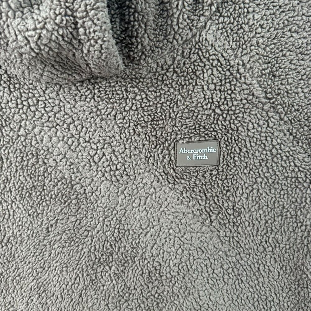 Abercrombie Kids Sherpa Hoodie Jacket Brown Size 15/16 With Kangaroo Pocket Hood - Picture 4 of 7